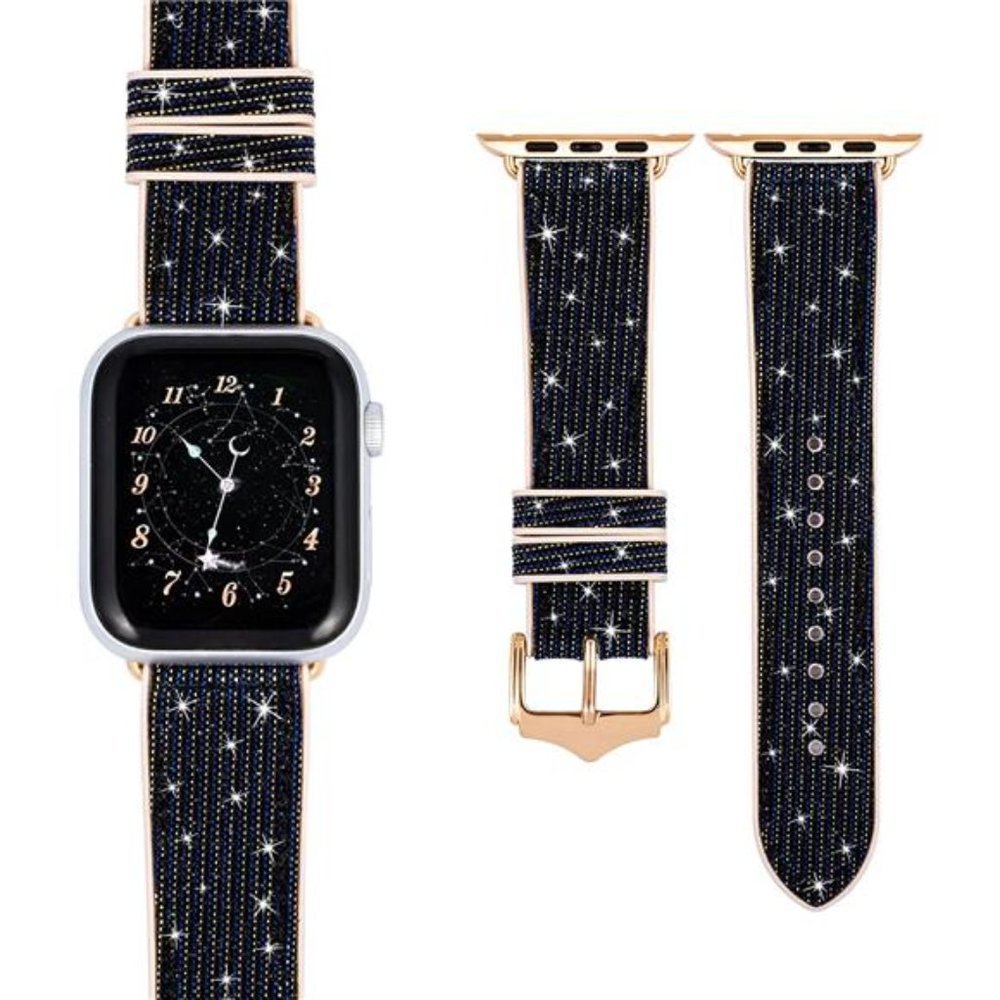 NEW Bling Blue/Black Luxury Apple Watch Band